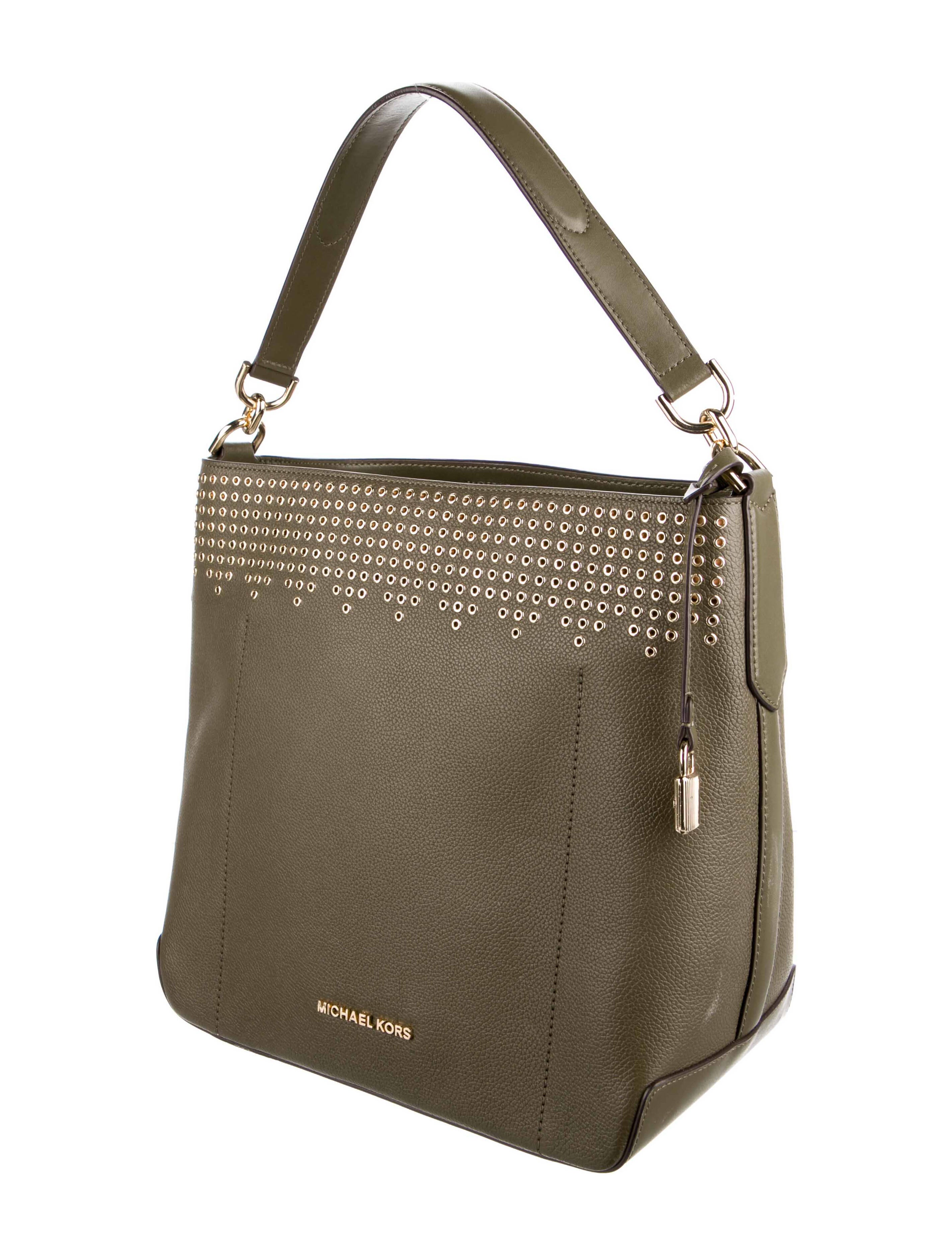 Michael Kors Leather Embellished Bucket Bag